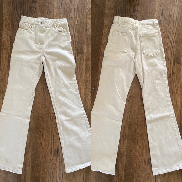 Aritzia Wilfred Free Ivory Boot Flare Legged Denim Pant Size 2 - Picture 10 of 11